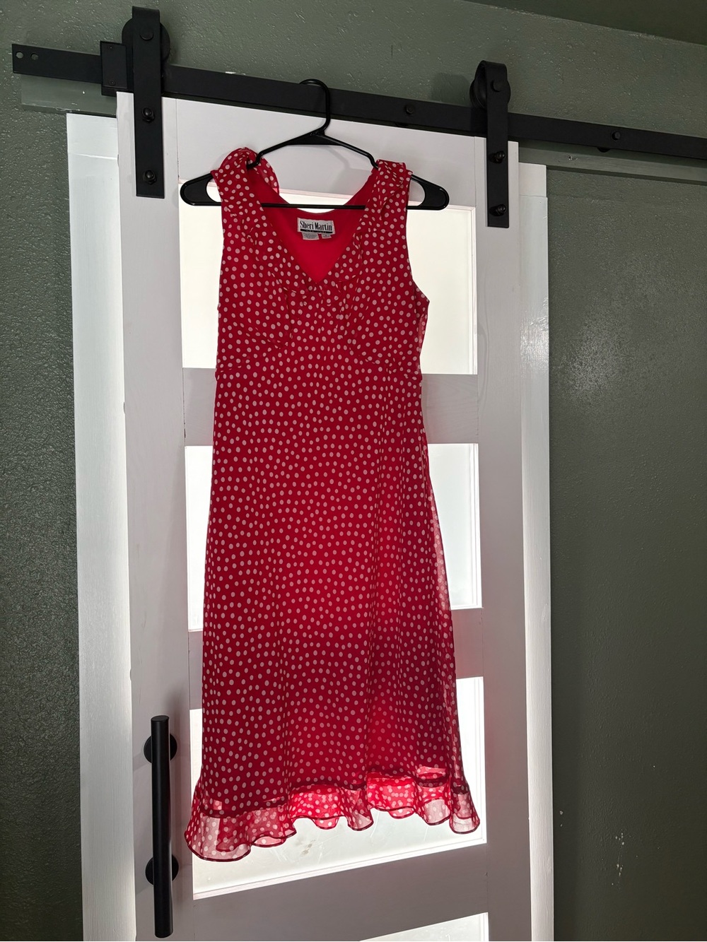 Sheri Martin Red Polka Dot Sleeveless Dress